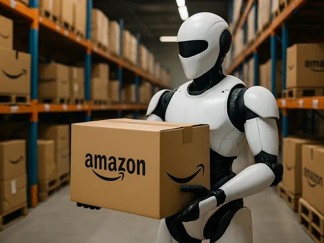 Robot umanoidi per le consegne: ecco il futuro molto prossimo di Amazon
