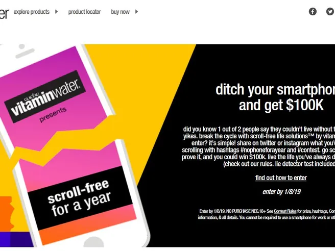 Smartphone dipendenti? Vitaminwater: ‘staccate per un anno, e vi daremo 100.000 dollari’