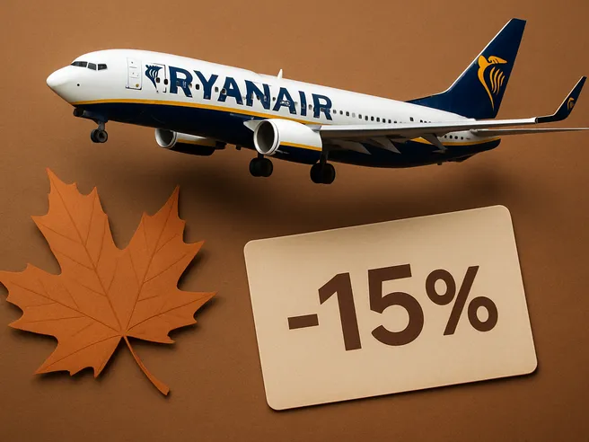 Ryanair lancia sconti autunnali: voli in Europa al -15% e nuove strategie di mercato