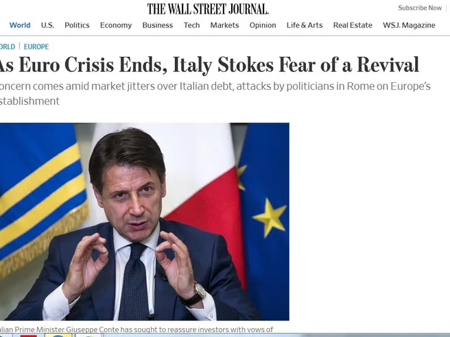 Fine crisi Eurozona? WSJ: ‘sì, se non fosse per l’Italia. Roma riporta spettro fuga capitali’