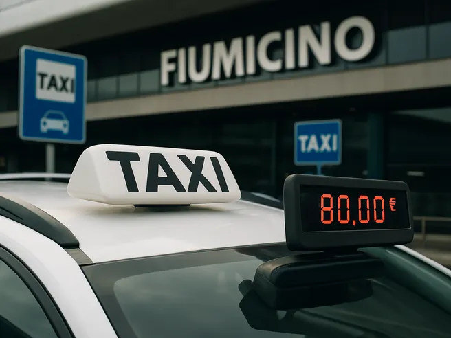 Aumenti record per i taxi di Fiumicino: la corsa per Roma ora costa 80 euro